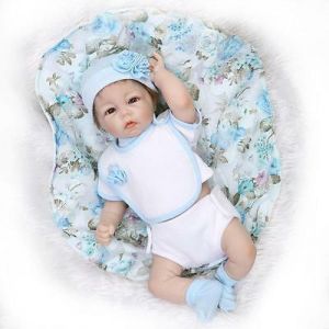 22&#039;&#039; Handmade Lifelike Baby Boy Doll Silicone Vinyl Reborn Newborn Dolls+Clothes