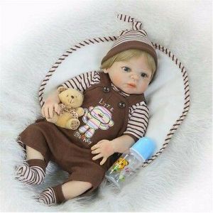 בובות משחק לילדים  Boy Dolls Newborn Silicone Vinyl Reborn  Handmade Full Body Lifelike 22&#039;&#039;