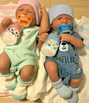 בובות משחק לילדים  בובות תאומים Baby Twins Reborn Doll Berenguer 14" PREEMIE  Vinyl Preemie Life like BOY/ GIRL