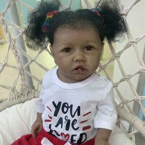 22&#039;&#039; Lifelike African American Reborn Girl Doll Newborn Baby Doll Xmas Gifts Toy