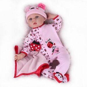 22'' Reborn Dolls Baby Soft Vinyl Silicone Newborn Lifelike Doll+Dress Xmas Gift