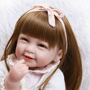 בובות משחק לילדים  בובות פעוטות  Gifts 22" Reborn Doll Lifelike Princess Girl Vinyl Long Hair kids