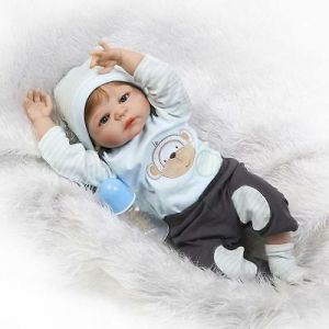 בובות משחק לילדים  בובות תינוק  Boy 23" Full Silicone Body Reborn Doll Realistic Baby  Lifelike Newborn Dolls