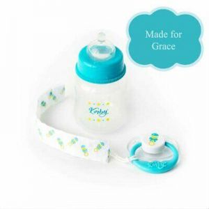 Magnetic Blue Baby Pacifier & Bottle Set for Grace - For Kinby & Reborn Dolls