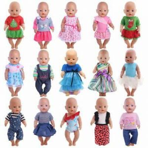בובות משחק לילדים  אביזרים משלימים לבובות Baby Dolls Clothes 43cm/18 inch Doll Outfit Set New Born Wear Suit Children Gift