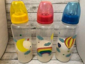 Reborn Baby/Doll Bottle Fake Milk Winnie the Pooh / Bright Rainbow 8/9oz