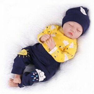בובות משחק לילדים  בובות פעוטות  22&#039;&#039; Reborn Baby Dolls Realistic Vinyl Silicone Sleeping Newborn Toy Xams Gifts