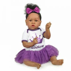 22&#039;&#039; Reborn Baby Doll Lifelike Silicone Vinyl  African Newborn Babies Xams Gift
