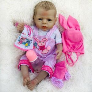 בובות משחק לילדים  בובות פעוטות  55cm Full Body Silicone Vinyl Reborn Baby Girl Doll Anatomically Correct Toys