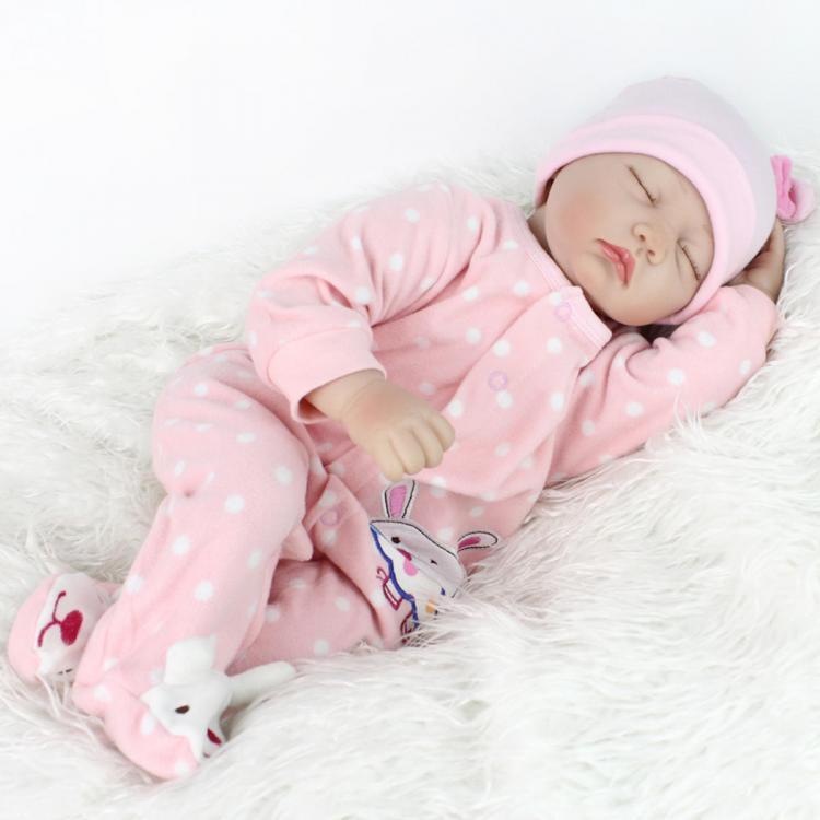 בובות משחק לילדים  22inch Reborn Baby Doll Silicone Handmade Lifelike Dolls Play House Toy