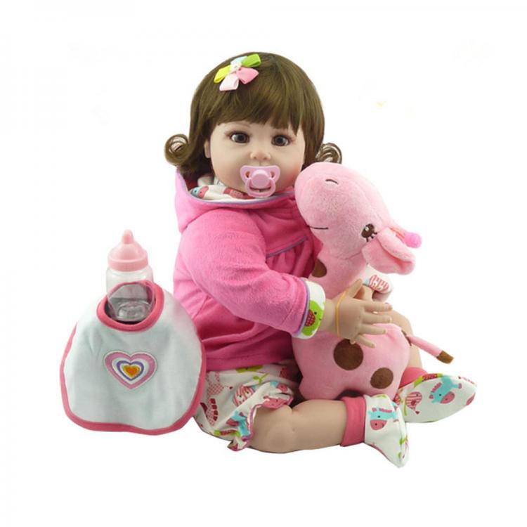 בובות משחק לילדים  בובות פעוטות  NPK Doll 22'' Reborn Silicone Handmade Lifelike Realistic Newborn Baby Toy For Girls Birthday 