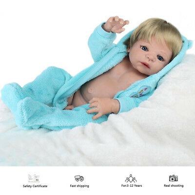 בובות משחק לילדים  22" Full body Soft Vinyl Silicone Reborn Baby Dolls Realistic Newborn Boy Doll